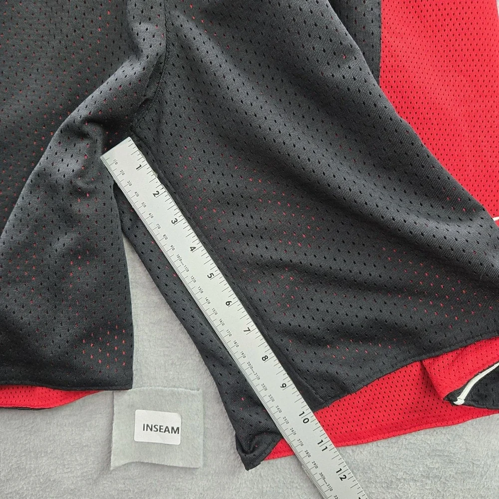 VINTAGE Nike Men Activewear Shorts 30 Red Black Swoosh Embroidery Reversible Y2K